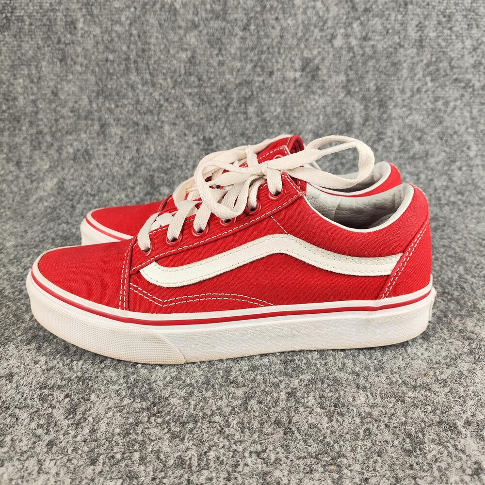 Vans Old Skool Shoes Mens Size 4.5 Red Canvas Low Top Skate Sneakers Casual